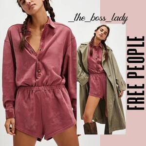 Free People romper cotton We The Free jumpsuit shortsie one-piece onesie Small